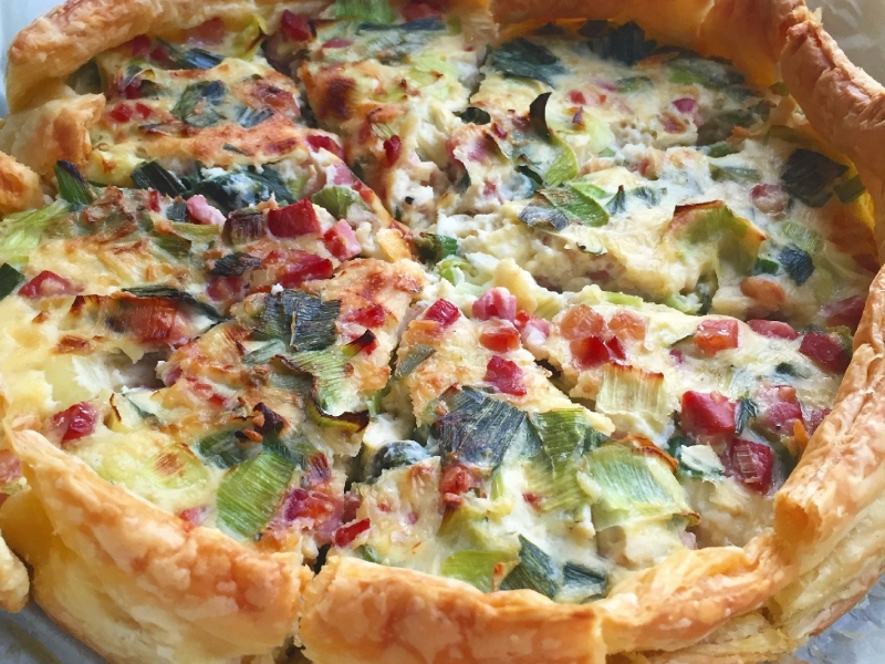 Quiche prei met spek